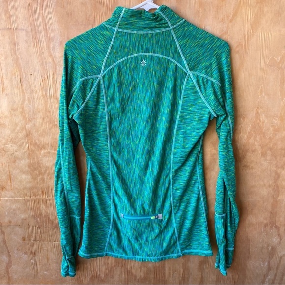 Athleta Pop Space Dye Reflective Long Sleeve Half Zip Pullover Top - Picture 10 of 11